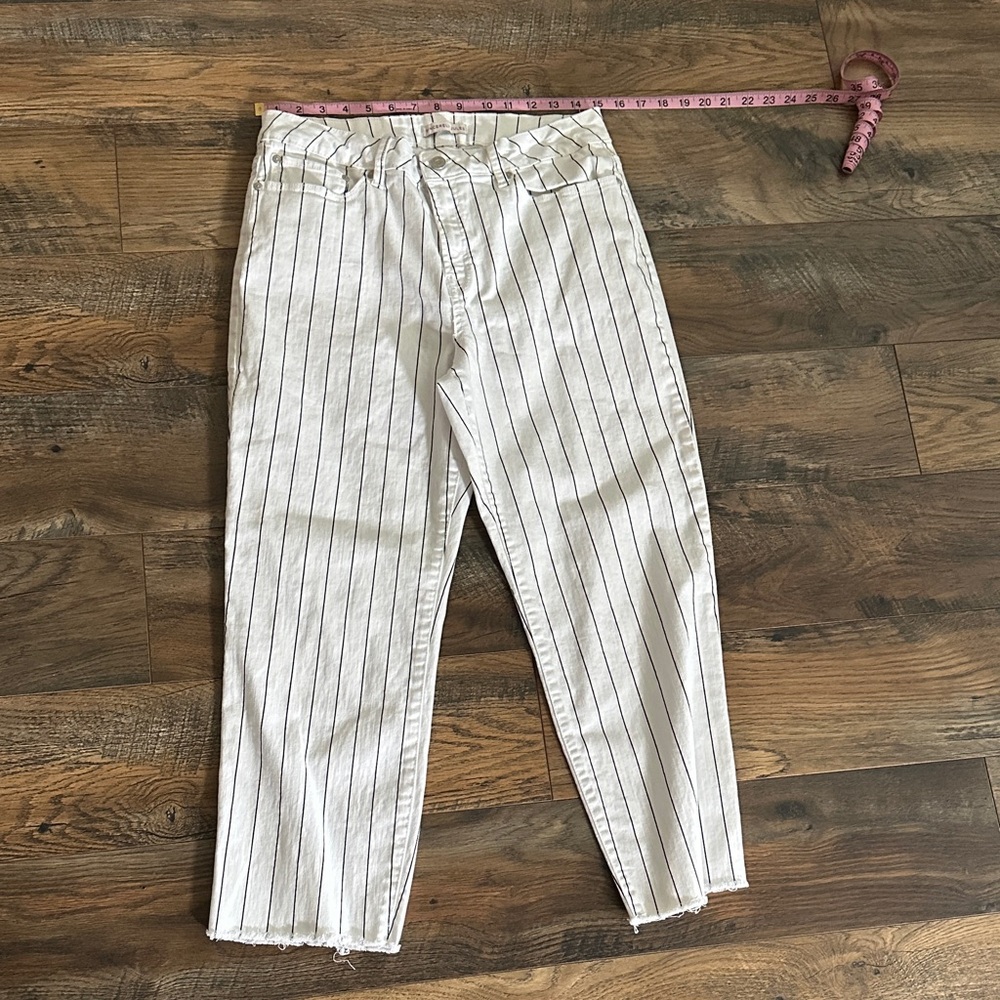 Sincerely Jules Black Striped Cropped Jeans